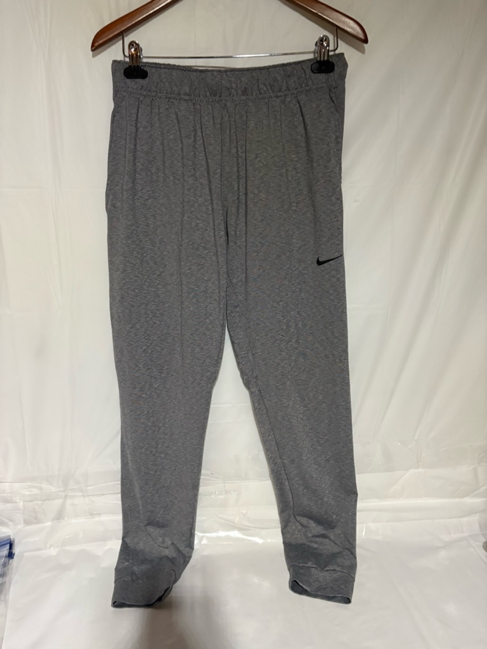 Nike Gray Heather Training Joggers with Black Swoosh